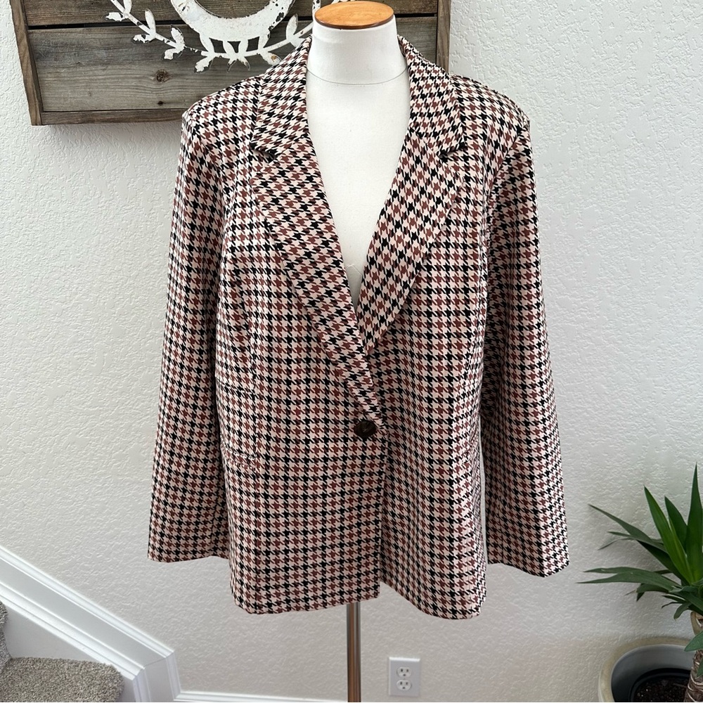 Torrid Studio by Torrid ponte knit houndstooth blazer jacket size 2X 18-20 NWT